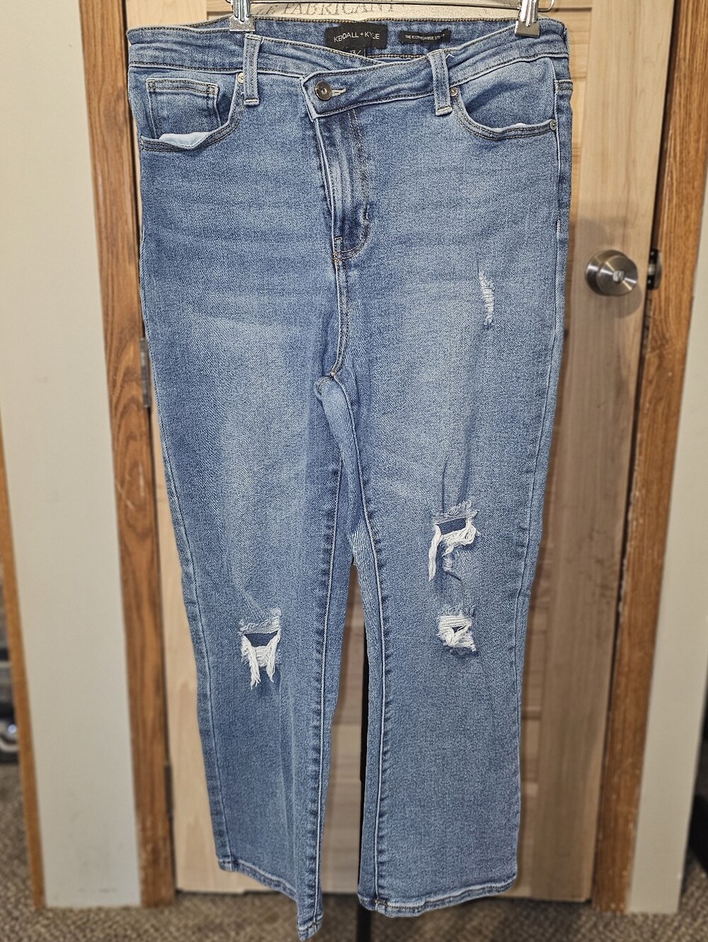 Kendall & Kylie Light Blue Straight Leg Distressed Jeans